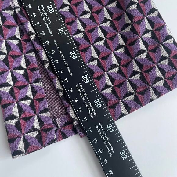 Zara Girls Wide-Leg Geometric Jacquard Trousers Size 10 Pants Casual Purple - Picture 5 of 9